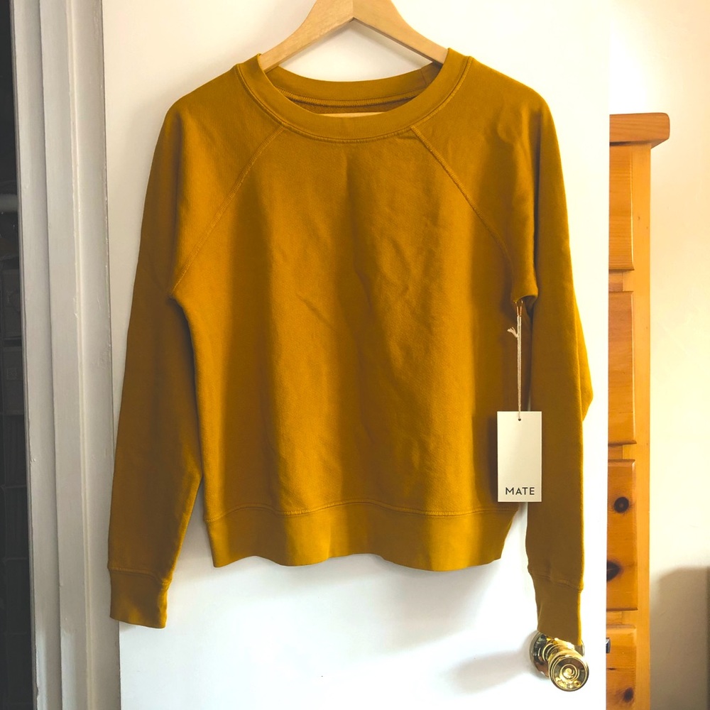 NWT Organic Terry Raglan Sweatshirt in Turmeric